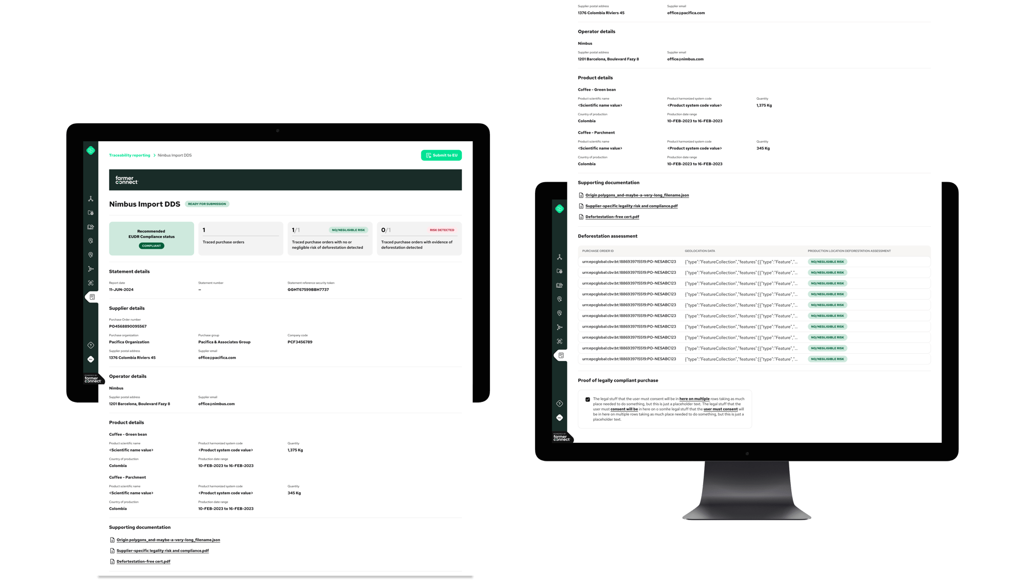EUDR due diligence reporting EUDR due diligence reporting